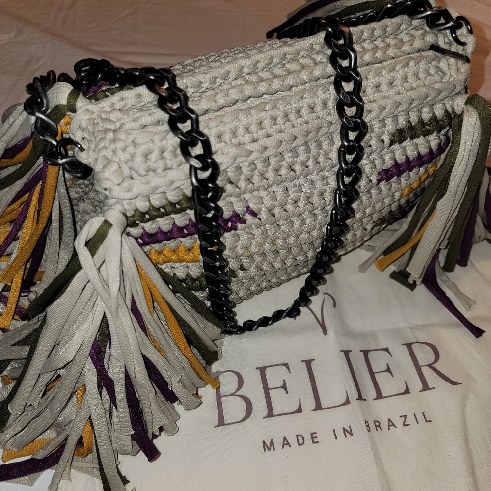 NEW Belier Belier BOLSA Crochet FRINGE Bag - Picture 11 of 16